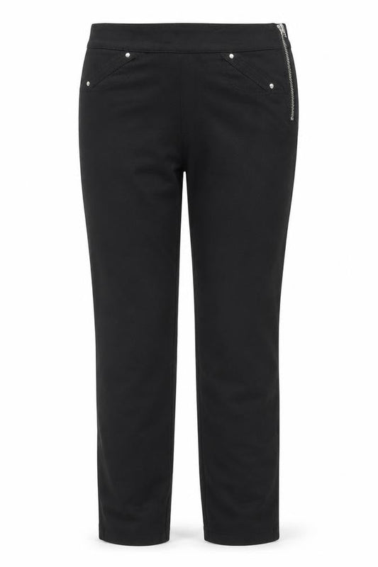 Wallis Women’s Black UK 10 Slim Straight Trousers Zip Pockets