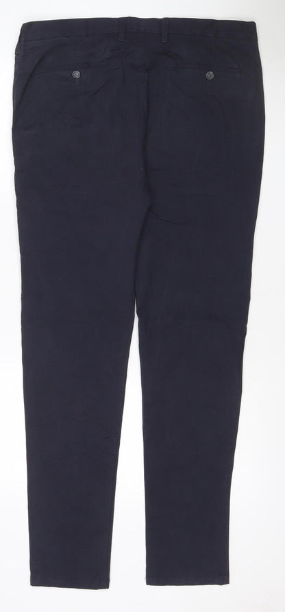Marks & Spencer Men Blue 36/33 Skinny Fit Stretch Chino Trousers NWT