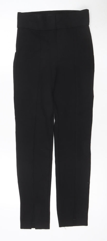 Zara Women Black UK 16 Straight Leg Tailored Dress Trousers