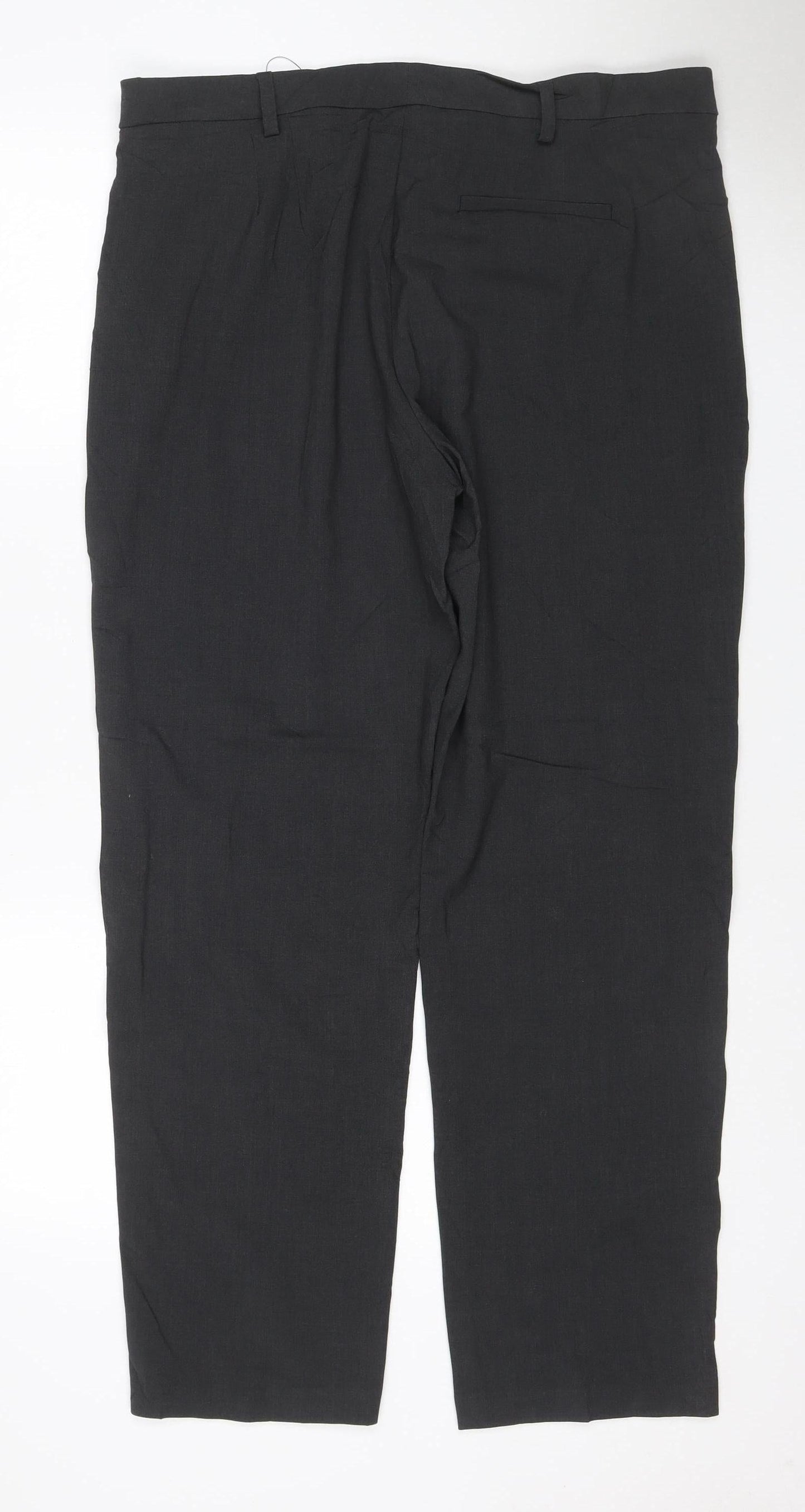 Marks & Spencer Women's Black Size 16 Regular Straight Leg Trousers