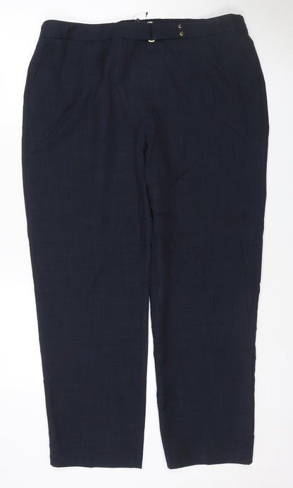 M&S Women’s Navy Blue UK 18 Tailored Straight Dress Trousers