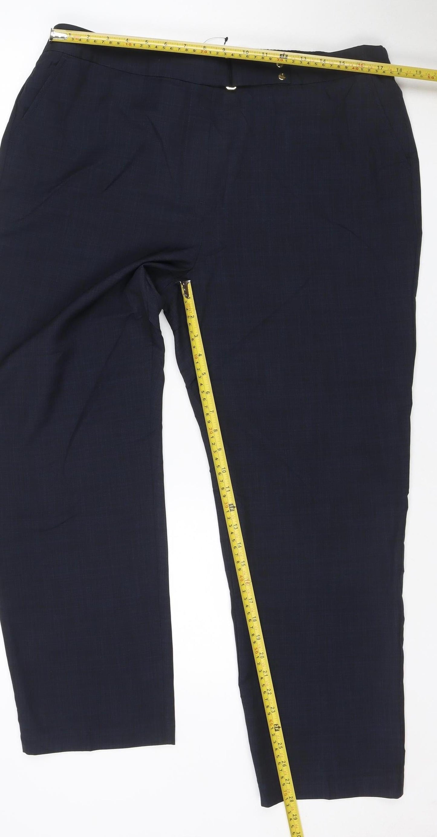 M&S Women’s Navy Blue UK 18 Tailored Straight Dress Trousers