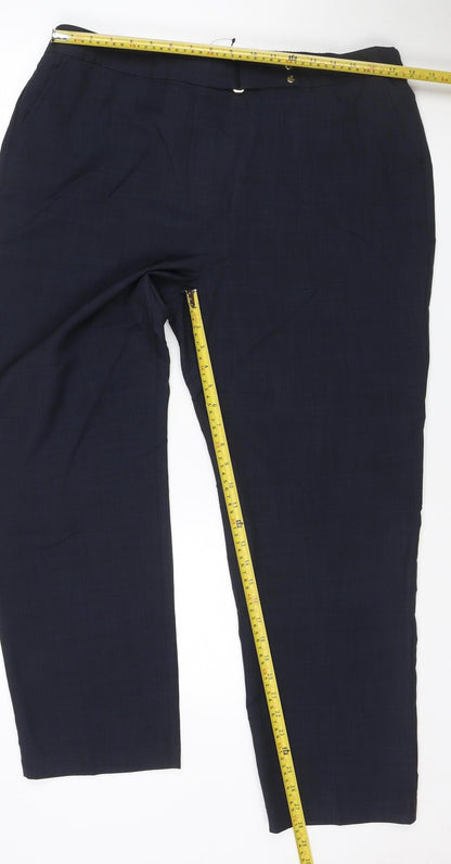 M&S Women’s Navy Blue UK 18 Tailored Straight Dress Trousers