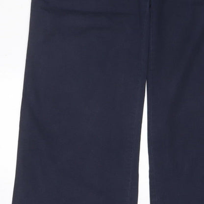 LOFT Women’s Navy Wide-Leg Trousers UK 10 Smart Casual Pockets