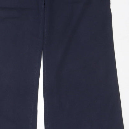 LOFT Women’s Navy Wide-Leg Trousers UK 10 Smart Casual Pockets