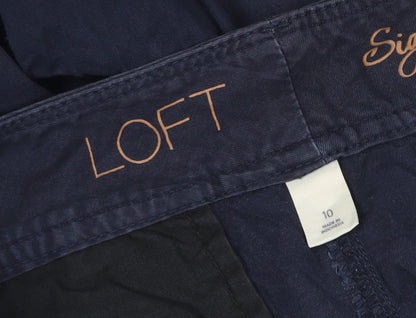 LOFT Women’s Navy Wide-Leg Trousers UK 10 Smart Casual Pockets