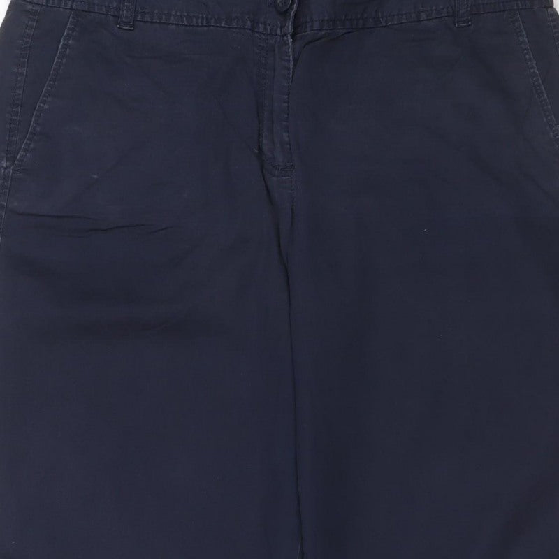 LOFT Women’s Navy Wide-Leg Trousers UK 10 Smart Casual Pockets