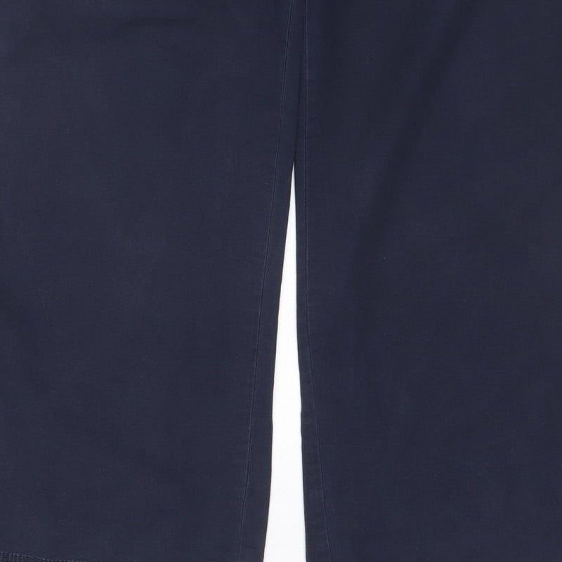 LOFT Women’s Navy Wide-Leg Trousers UK 10 Smart Casual Pockets