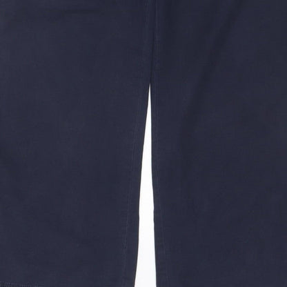 LOFT Women’s Navy Wide-Leg Trousers UK 10 Smart Casual Pockets
