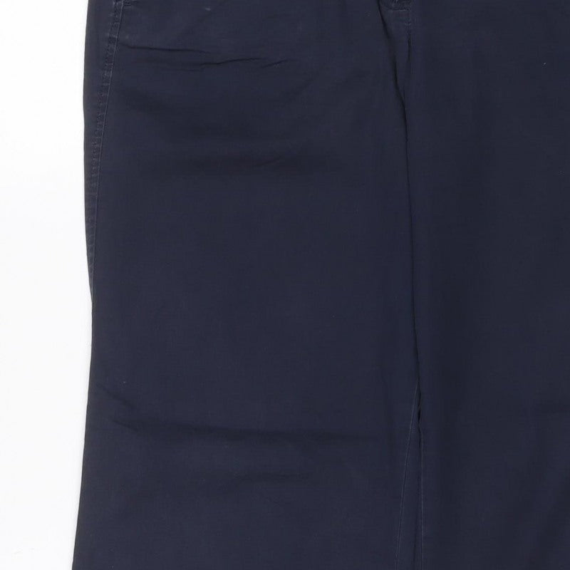 LOFT Women’s Navy Wide-Leg Trousers UK 10 Smart Casual Pockets