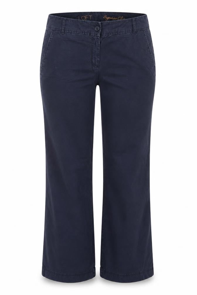 LOFT Women’s Navy Wide-Leg Trousers UK 10 Smart Casual Pockets
