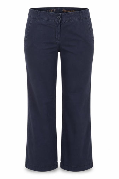 LOFT Women’s Navy Wide-Leg Trousers UK 10 Smart Casual Pockets