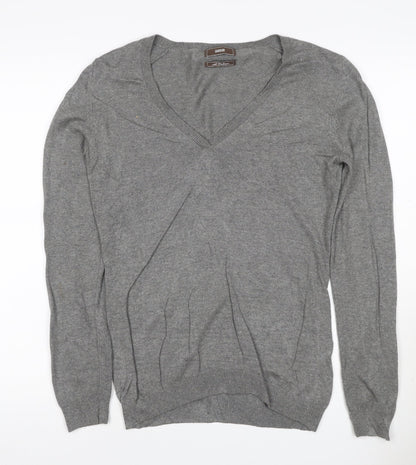 Marks and Spencer Women’s Grey Cashmere V-Neck Jumper UK 12