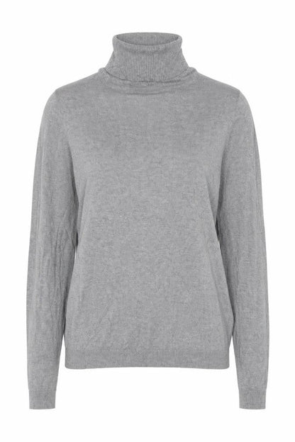 Mango Women Grey UK 10 Roll Neck Fine Knit Long Sleeve Jumper