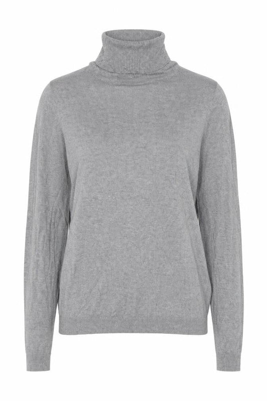 Mango Women Grey UK 10 Roll Neck Fine Knit Long Sleeve Jumper