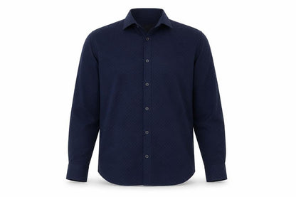 Marks & Spencer Men’s Blue M Regular Geometric Easy Care Shirt