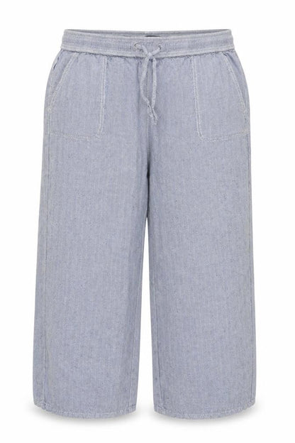 Marks & Spencer Women’s Blue UK 16 Linen Blend Herringbone Trousers