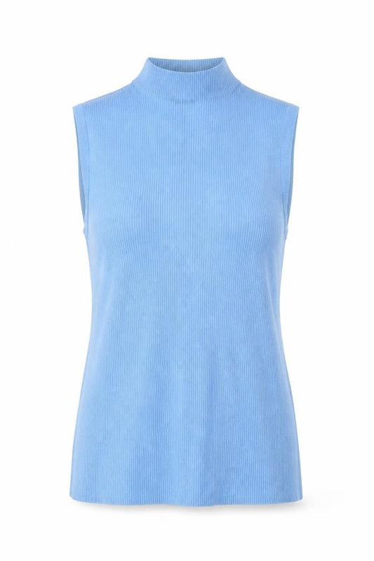 Marks & Spencer Women Blue Size 12 Ribbed Knit Tank Top