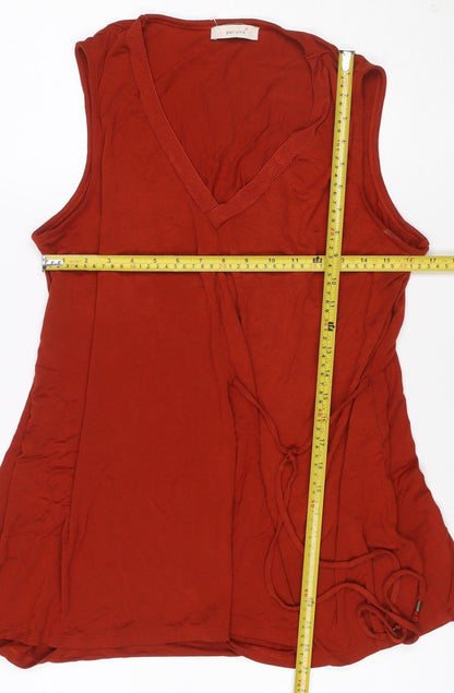 Per Una Women Orange UK 18 Sleeveless Drawstring Jersey Camisole Top