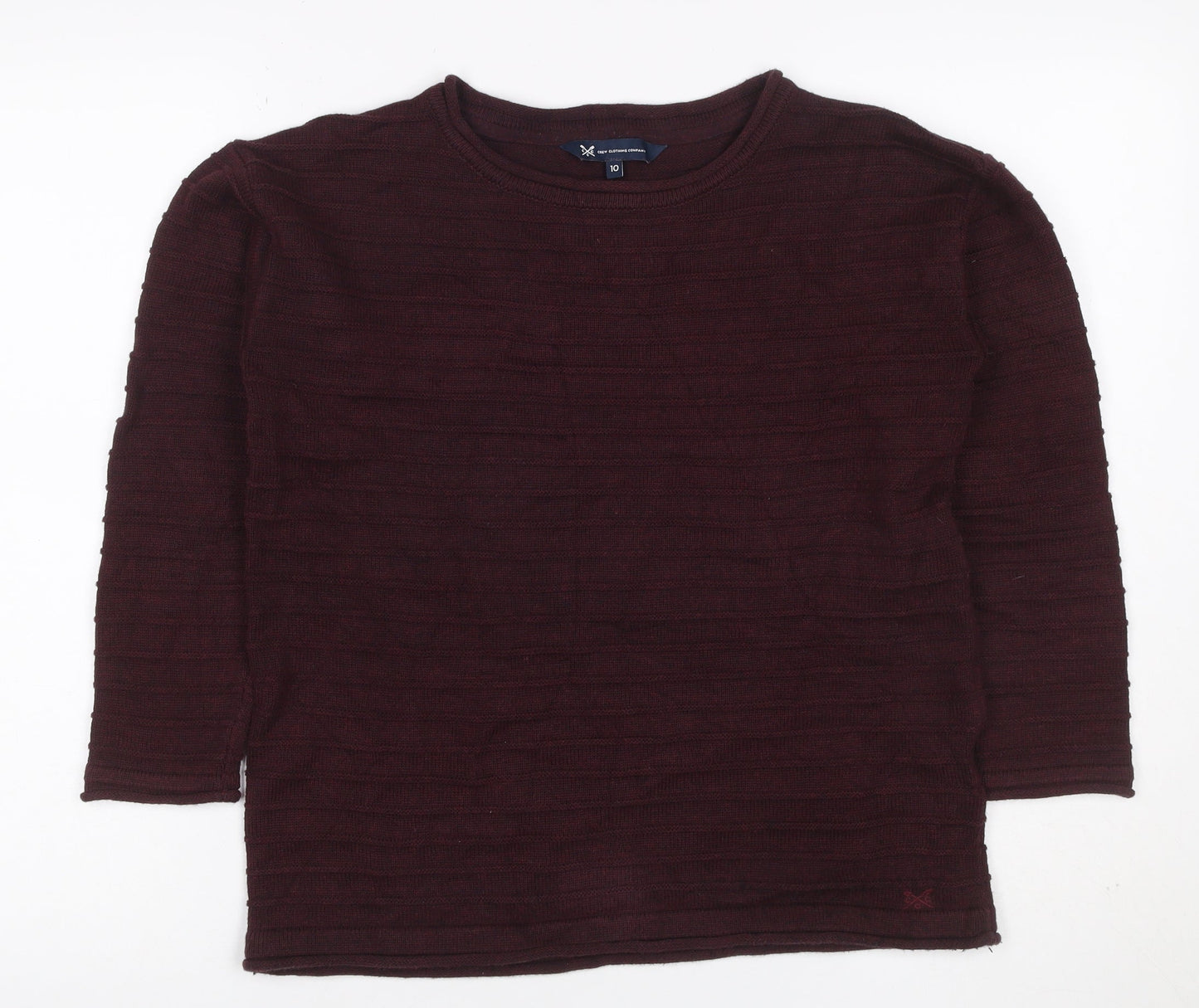 Crew Clothing Company Women Brown Striped Knit Jumper UK 10