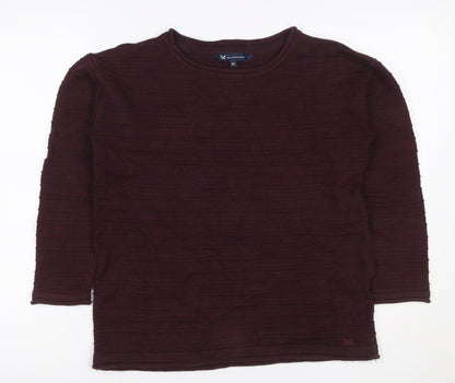 Crew Clothing Company Women Brown Striped Knit Jumper UK 10