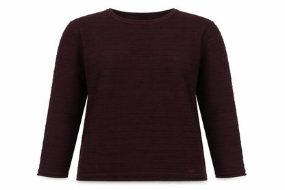 Front view of Crew Clothing Women Brown Striped Knit Jumper UK 10