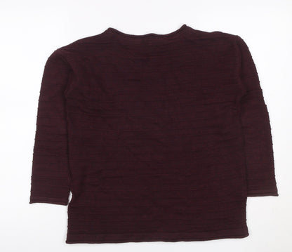 Crew Clothing Company Women Brown Striped Knit Jumper UK 10