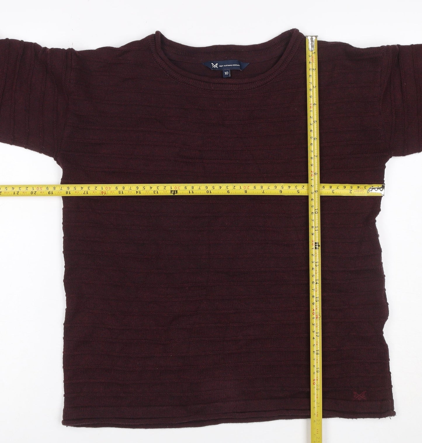 Crew Clothing Company Women Brown Striped Knit Jumper UK 10