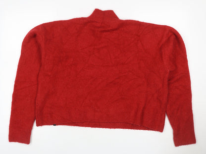 Superdry Women’s Red UK 12 Roll Neck Wool Blend Knit Jumper
