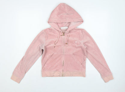 Juicy Couture Sport Women Pink S Velour Full Zip Hoodie