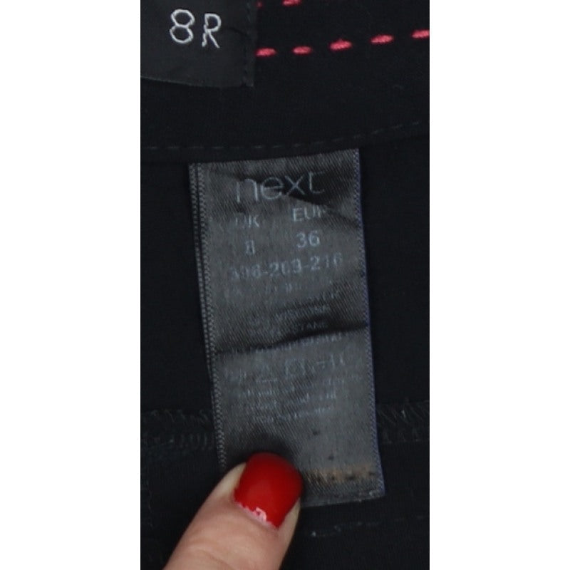 Next Women Black UK 8 Regular Skinny Smart Work Trousers