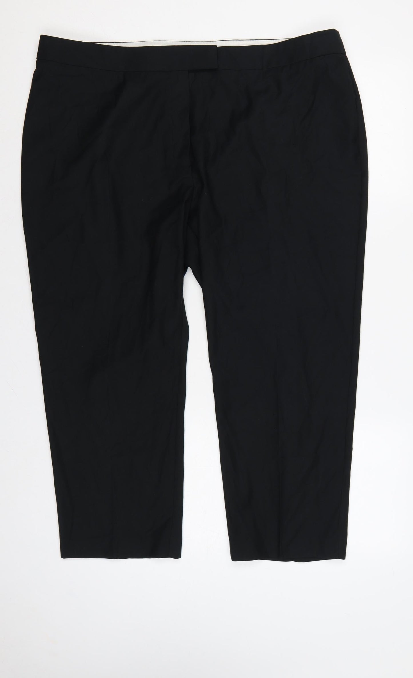 Marks & Spencer Women Black UK 20 Tapered Stretch Dress Trousers