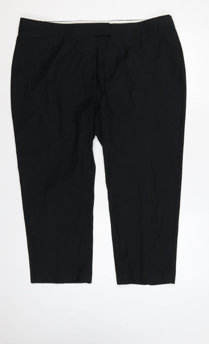 Marks & Spencer Women Black UK 20 Tapered Stretch Dress Trousers