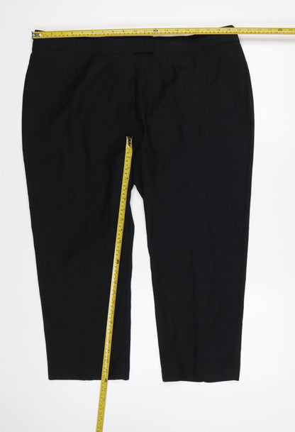 Marks & Spencer Women Black UK 20 Tapered Stretch Dress Trousers
