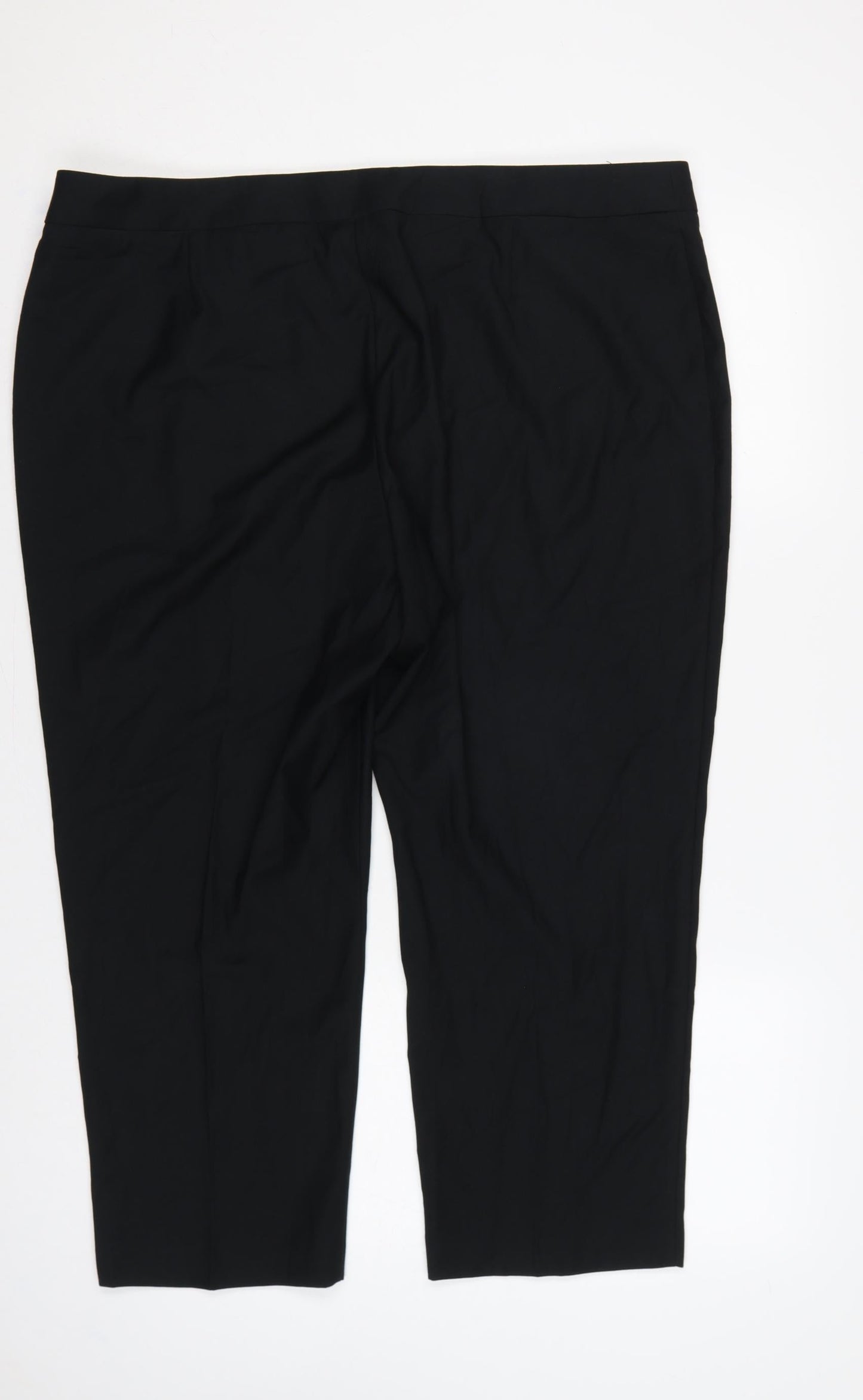 Marks & Spencer Women Black UK 20 Tapered Stretch Dress Trousers