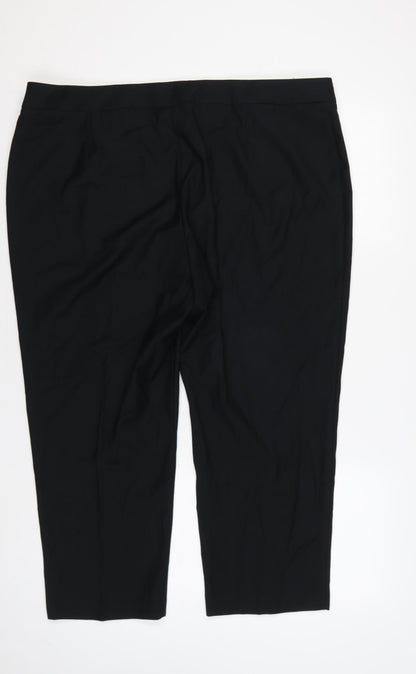 Marks & Spencer Women Black UK 20 Tapered Stretch Dress Trousers
