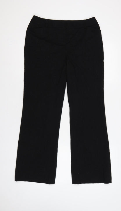 Style & Co. Women’s Black Pinstripe Stretch Dress Trousers UK 8 Petite