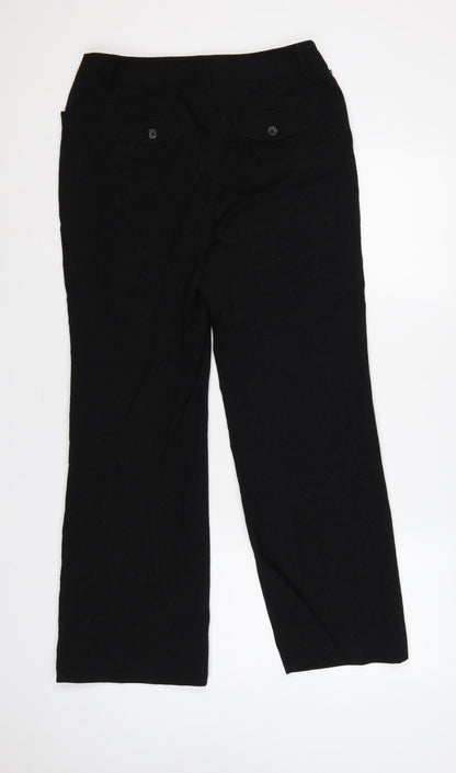 Style & Co. Women’s Black Pinstripe Stretch Dress Trousers UK 8 Petite