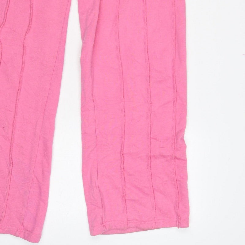 boohooMAN Men’s Pink S Sweatpants Drawstring Elastic Waist Logo Joggers