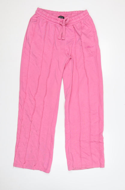 boohooMAN Men’s Pink S Sweatpants Drawstring Elastic Waist Logo Joggers