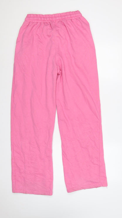 boohooMAN Men’s Pink S Sweatpants Drawstring Elastic Waist Logo Joggers