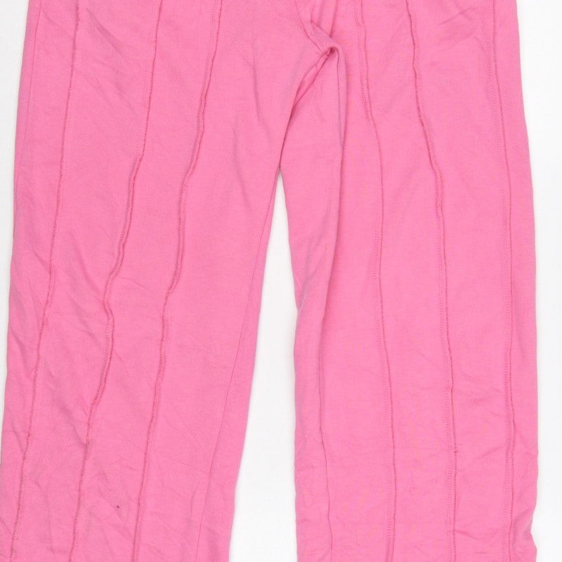 boohooMAN Men’s Pink S Sweatpants Drawstring Elastic Waist Logo Joggers