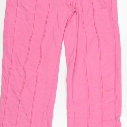 boohooMAN Men’s Pink S Sweatpants Drawstring Elastic Waist Logo Joggers