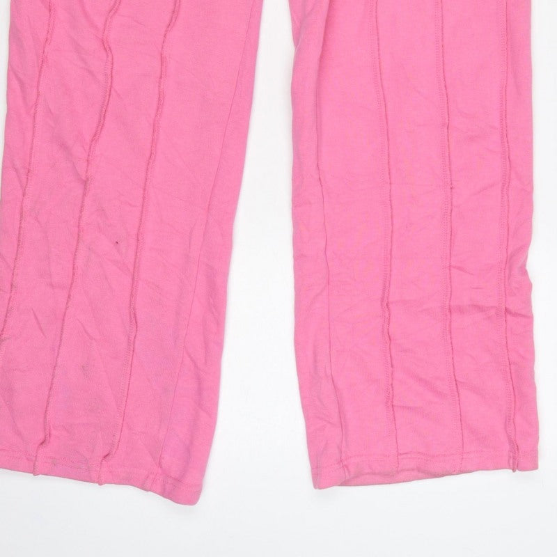boohooMAN Men’s Pink S Sweatpants Drawstring Elastic Waist Logo Joggers