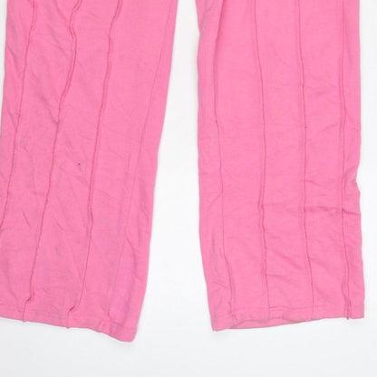 boohooMAN Men’s Pink S Sweatpants Drawstring Elastic Waist Logo Joggers