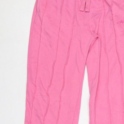 boohooMAN Men’s Pink S Sweatpants Drawstring Elastic Waist Logo Joggers
