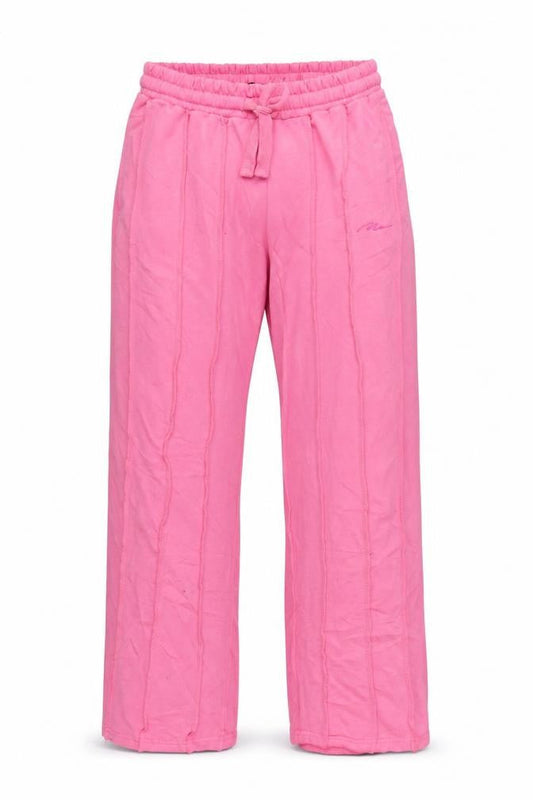 Front view of boohooMAN Men’s Pink S Sweatpants Drawstring Elastic Waist Logo Joggers