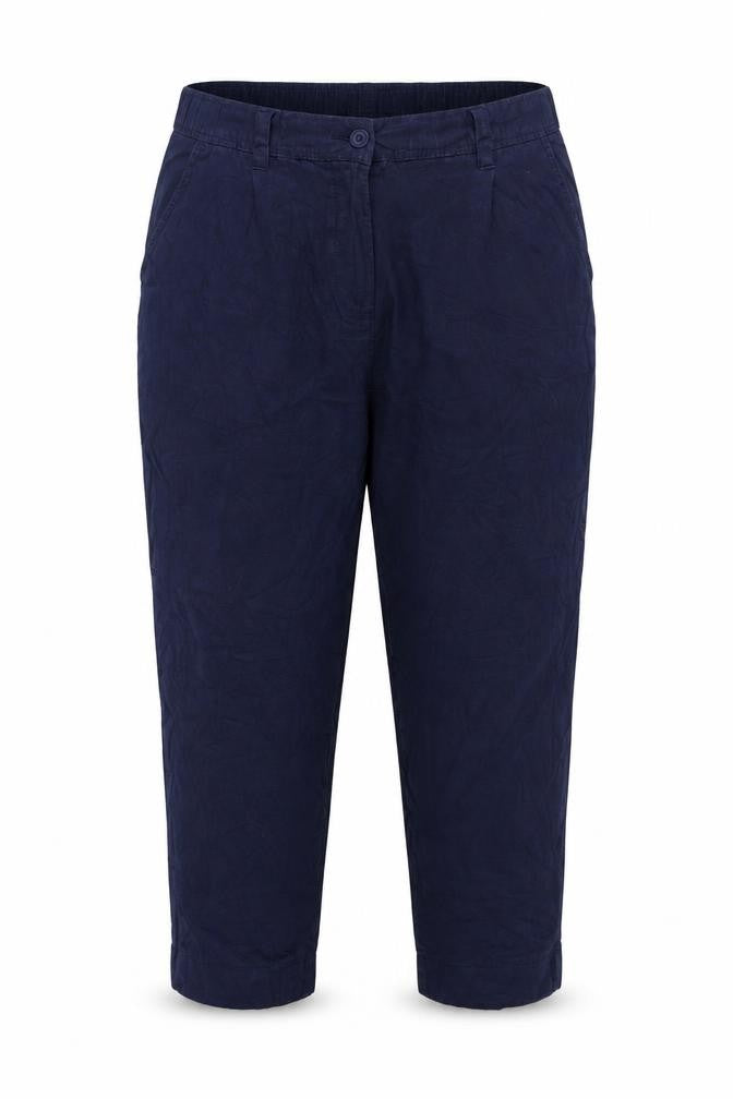Next Women’s Navy Blue UK 16R Linen Blend Tapered Trousers