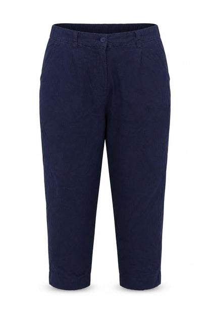 Next Women’s Navy Blue UK 16R Linen Blend Tapered Trousers