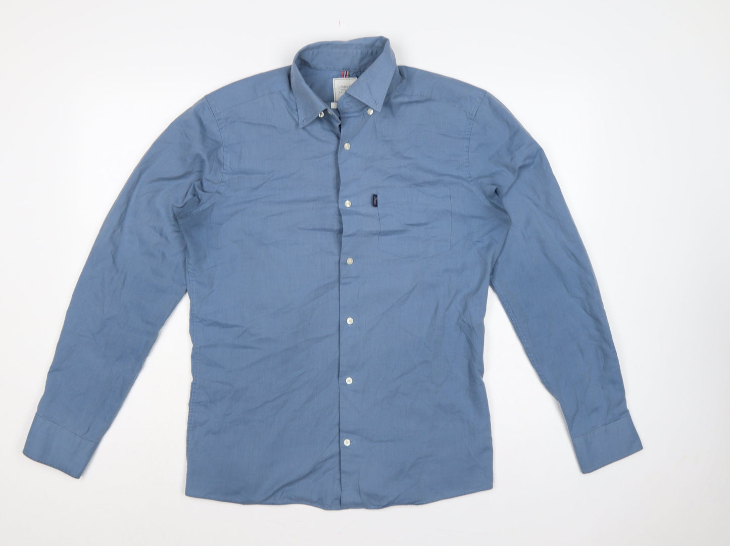 Next Men’s Blue M Slim Fit Button Down Long Sleeve Shirt